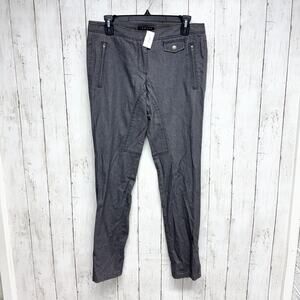 Theory Pants Women Size 6 Slim Split Straight Mid Jeans Washed Gray Zip Pockets